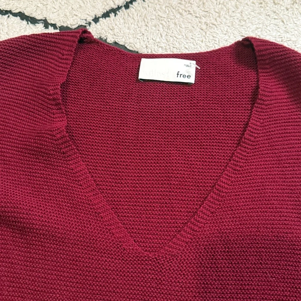 Wilfred Deep Red V-Neck Sweater - Picture 3 of 4